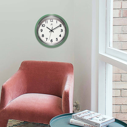Gas Station Classic Green Indoor Wall Clock 12 Inch