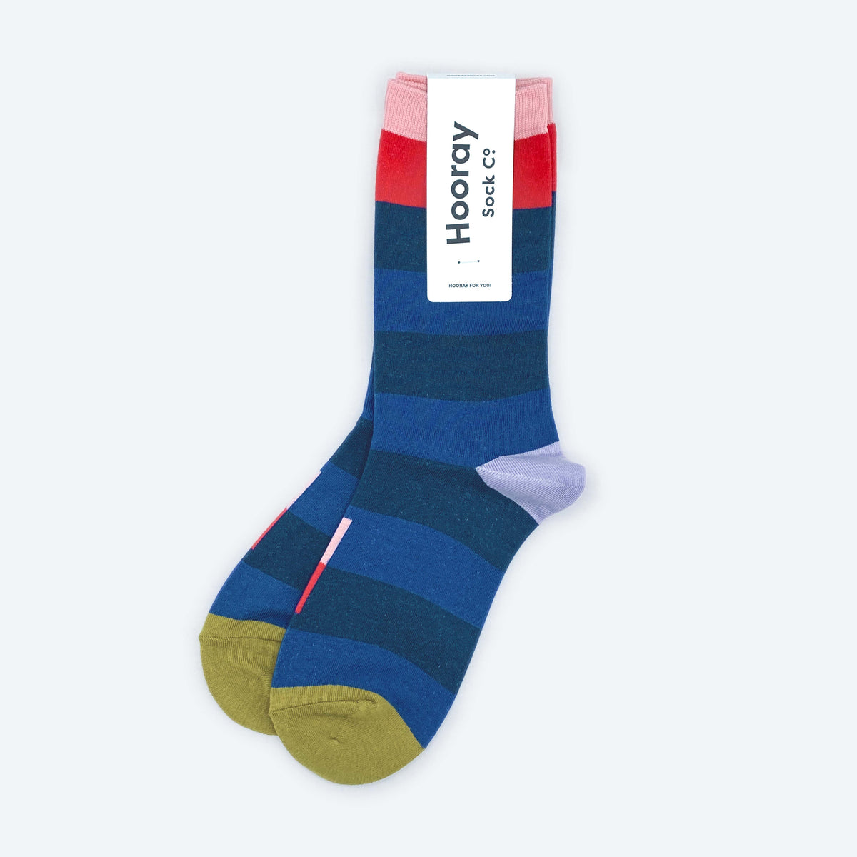Fillmore Bold Stripe Crew Socks — Marina Blue