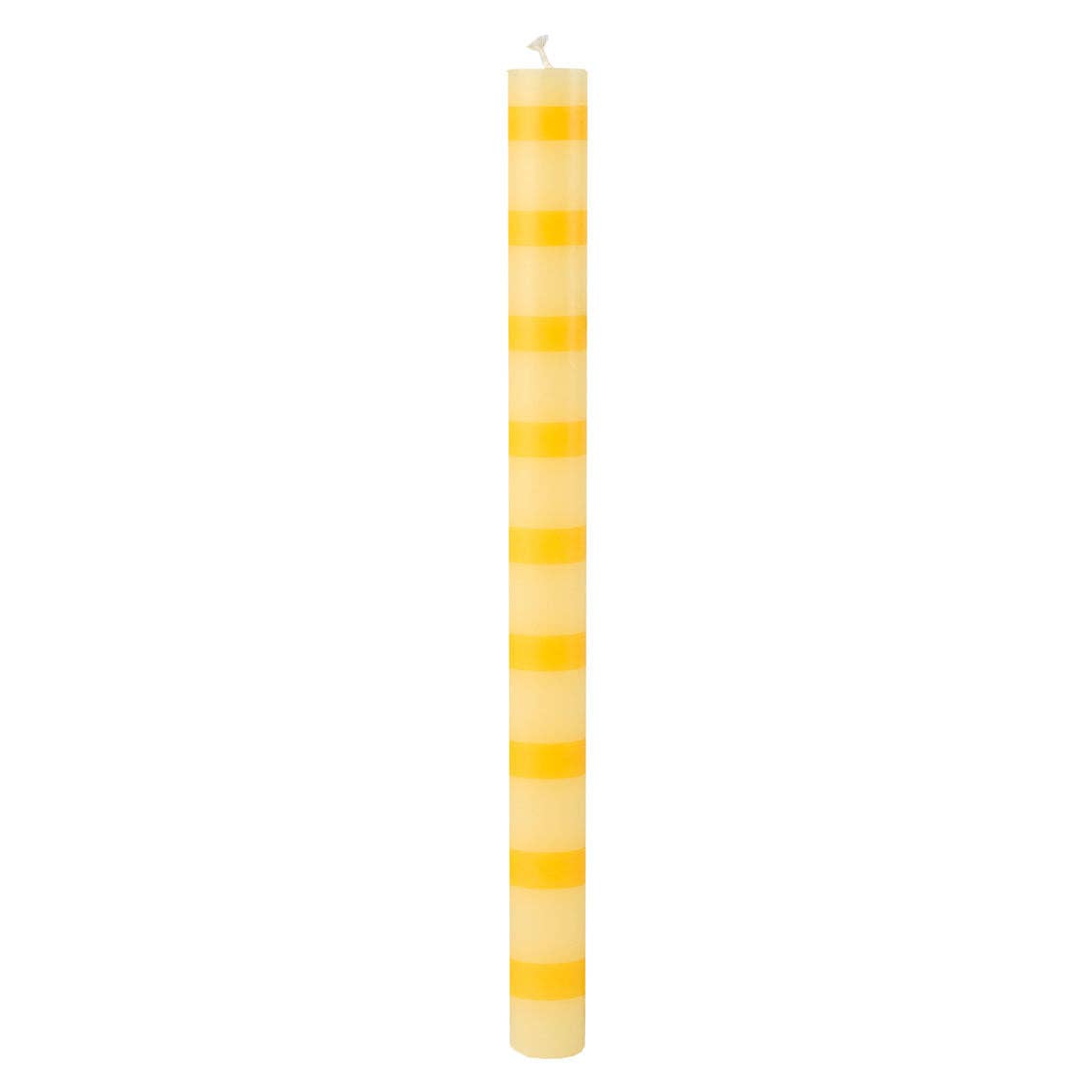 Yellow Stripe Dinner Candles