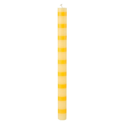 Yellow Stripe Dinner Candles