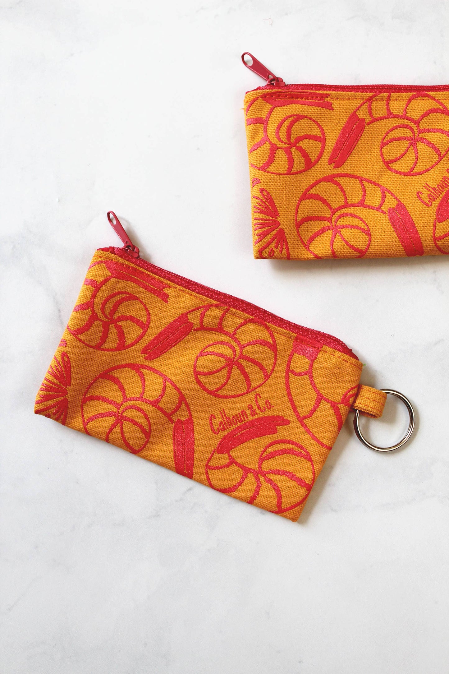 Shrimp Cocktail Zipper Card Pouch with Keyring