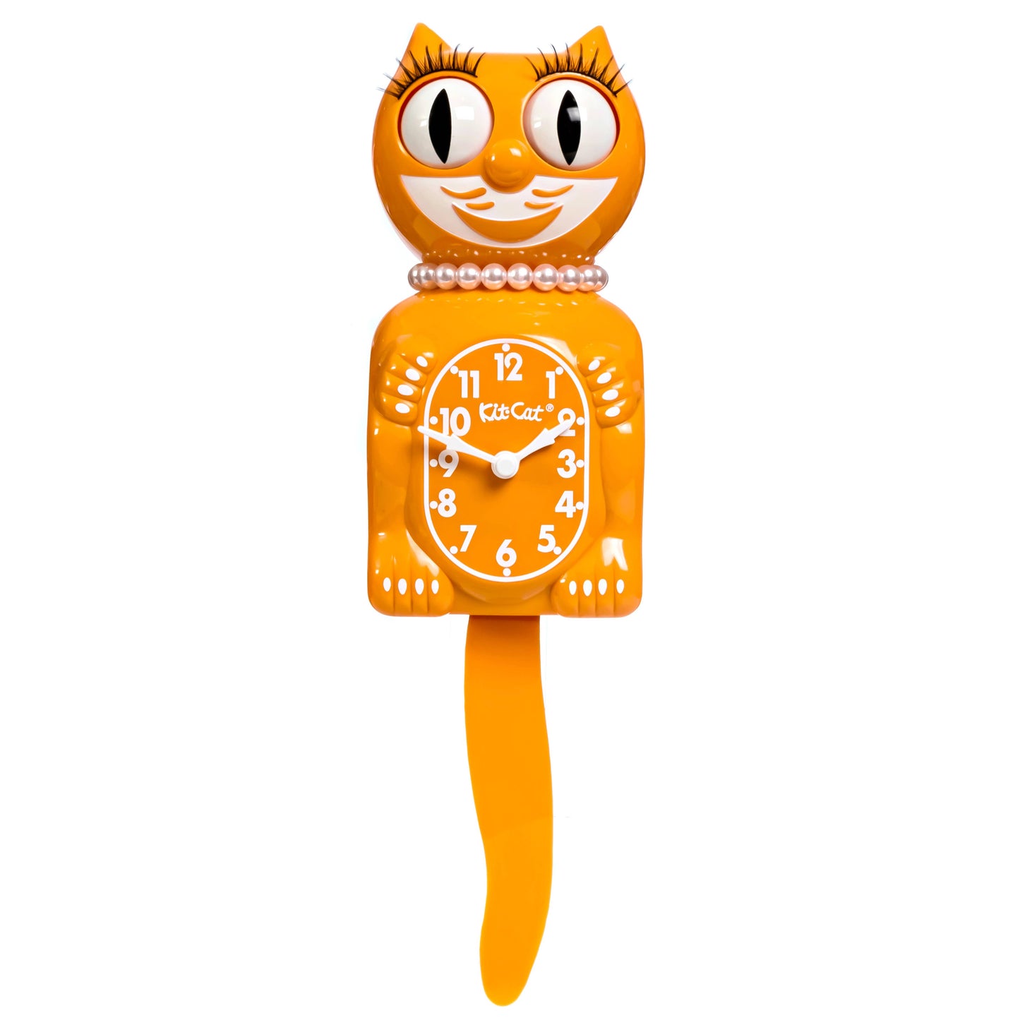 Festival Orange Lady Kit Cat Klock