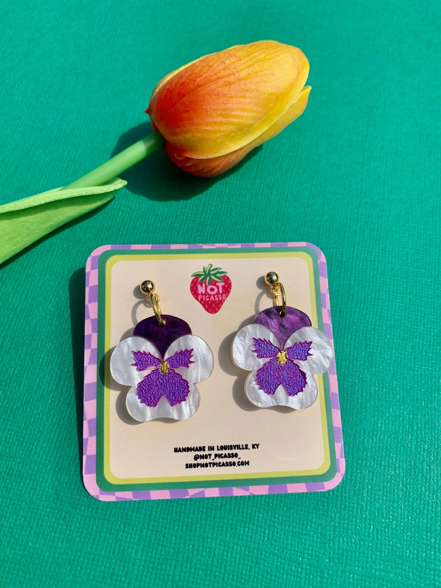 Mini Pansies Earrings