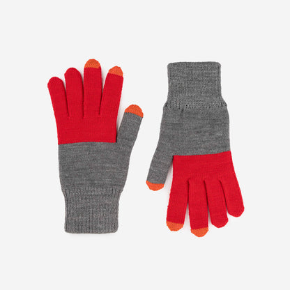 Colorblock Knit Touchscreen Gloves