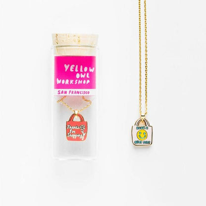 "Have A Nice Day" Double-Sided Pendant Necklace