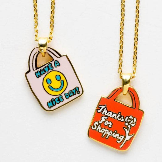 "Have A Nice Day" Double-Sided Pendant Necklace