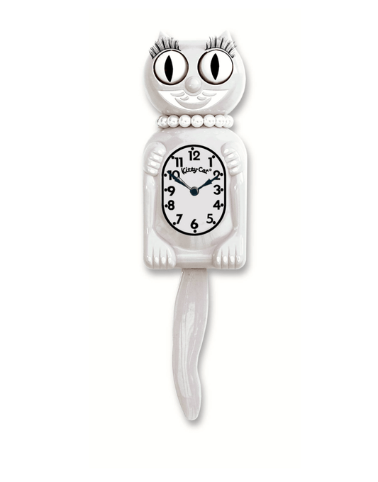 White Miss Kitty-Cat Klock (Smaller Size)