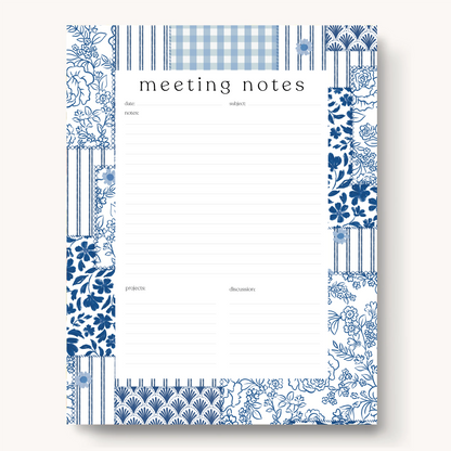 Floral Meeting Notes Notepad