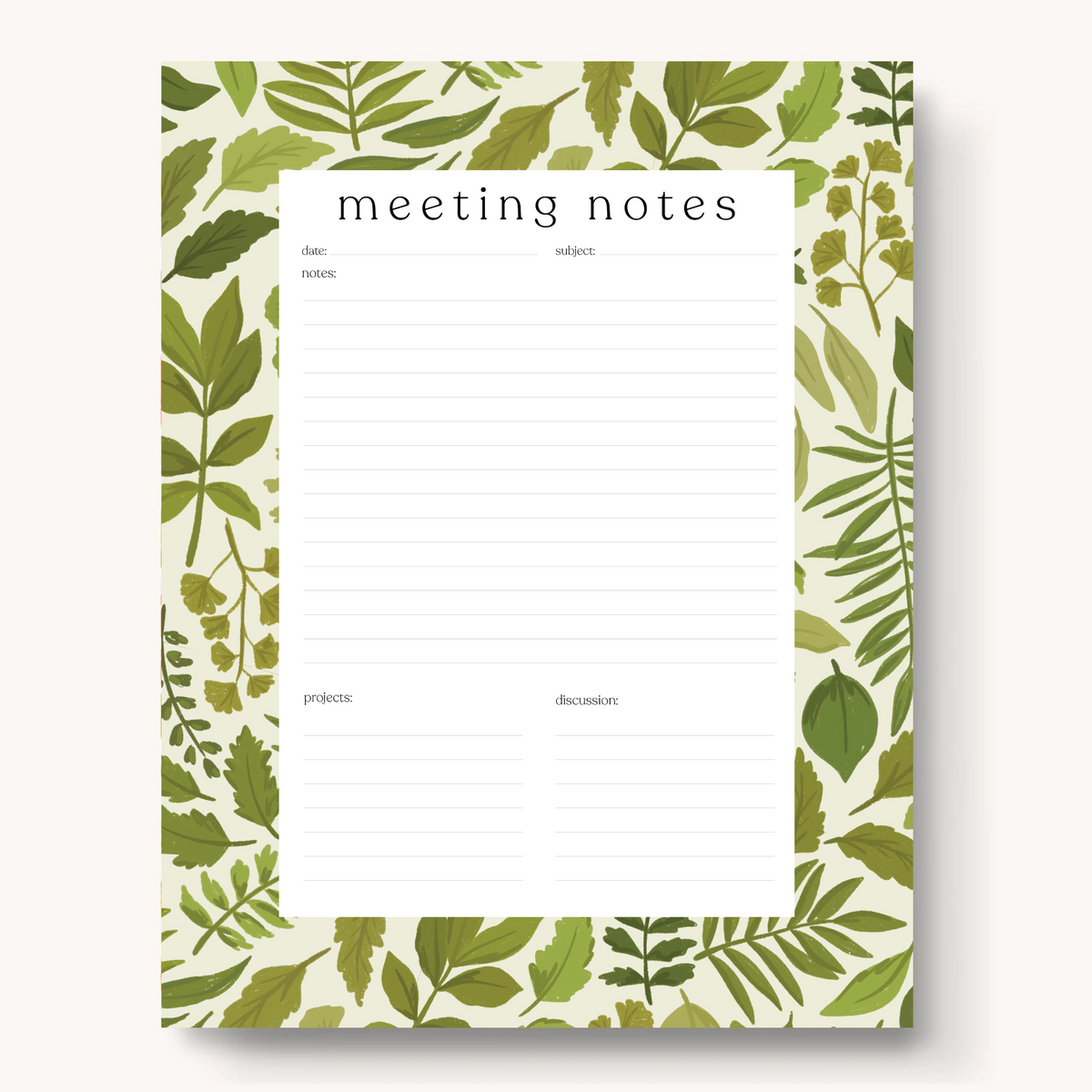 Floral Meeting Notes Notepad