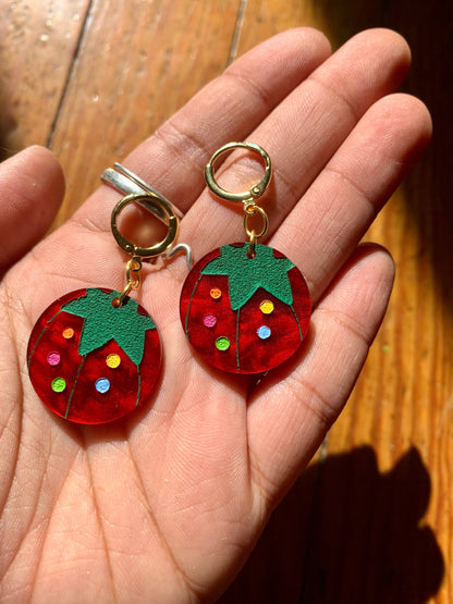 Tomato Pin Cushion Earrings