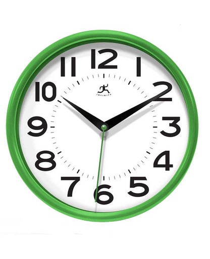 Modern/Contemporary Round Green Wall Clock 9 Inch