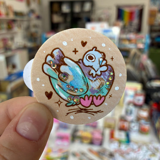 Rhinestone Pigeon Magnet