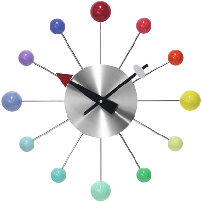 Orb Spoke Rainbow Indoor Wall Clock 15 Inch