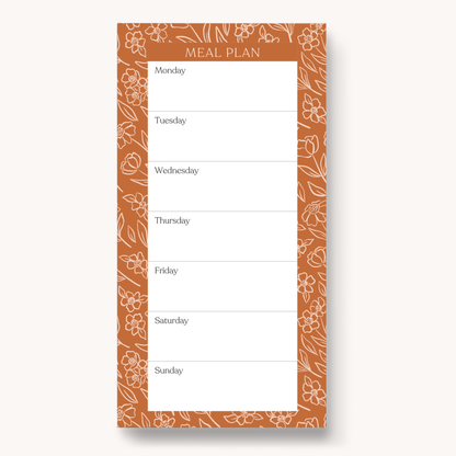 Floral Magnetic Meal Plan Notepad