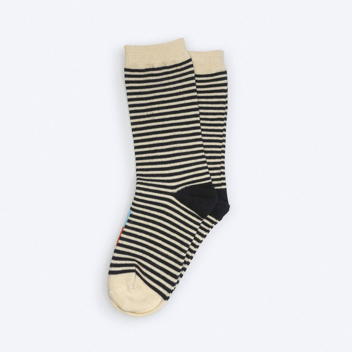 Cole Thin Stripe Crew Socks — Midnight