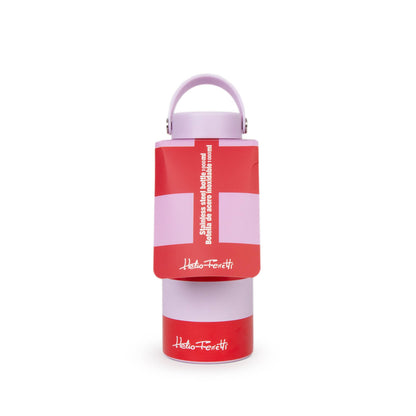 RED AND PINK STRIPED BOTTLE 1L HF