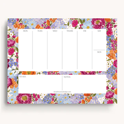 Floral Weekly Planner Notepad