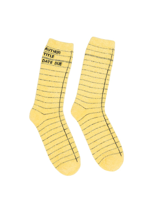 Library Card Yellow Cozy Sock SM