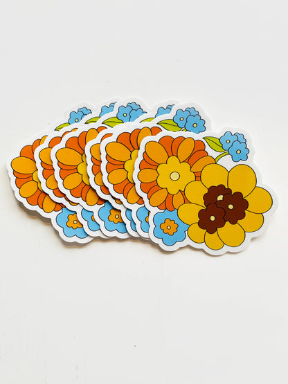 Retro Petal Bouquet Sticker