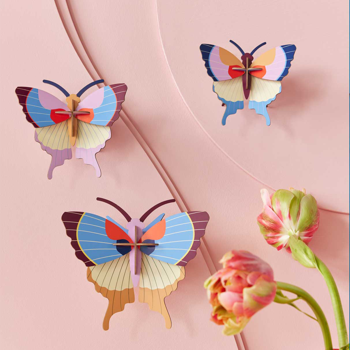 3D Wall Art - Butterflies- Plum Fringe Butterflies, set of 3