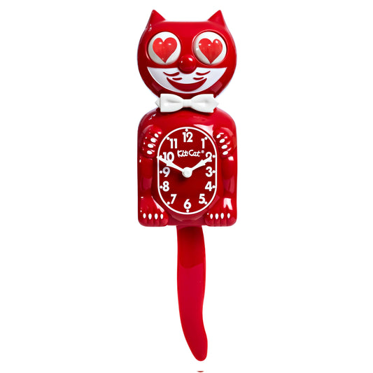 Classic Red Kit Cat Klock - Heart Eyes