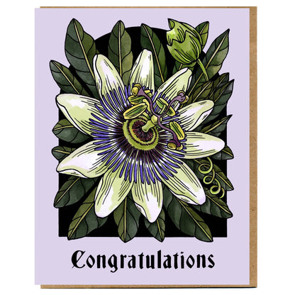 Congratulations Passion Flower Card