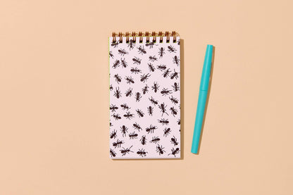 Ants Letterpress Pocket Size Spiral Notebook - Valentines Day Gift Mothers Day