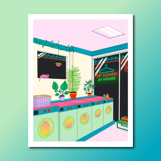 3AM at the Laundromat Art Print