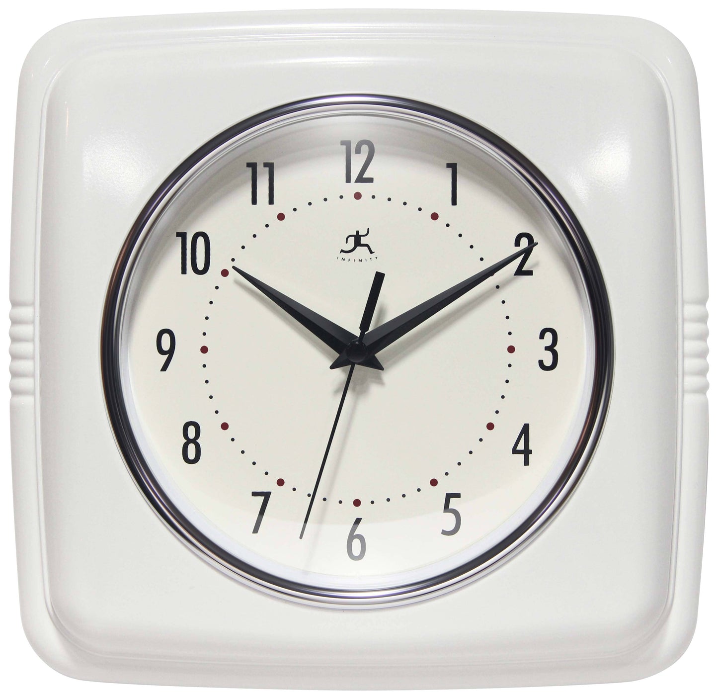 Retro Square White Indoor Wall Clock 9.25 Inch