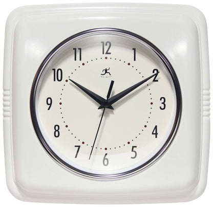 Retro Square White Indoor Wall Clock 9.25 Inch