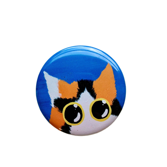 Calico Cat Button
