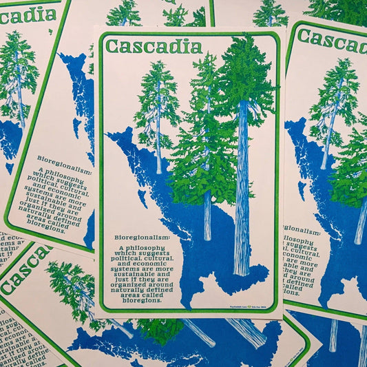 Cascadia bioregionalism riso poster