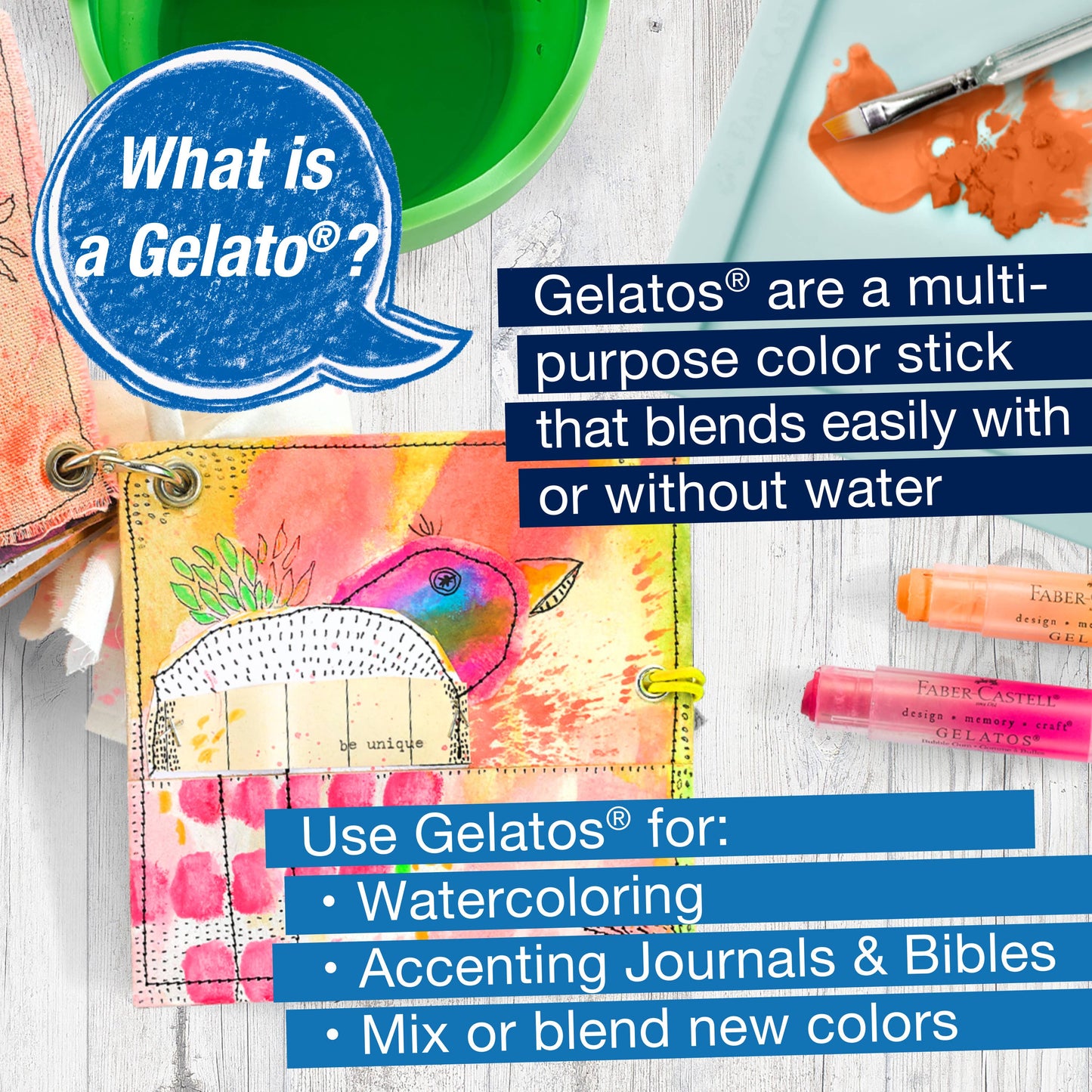Gelatos Pigment Art Sticks, Brights