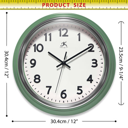 Gas Station Classic Green Indoor Wall Clock 12 Inch