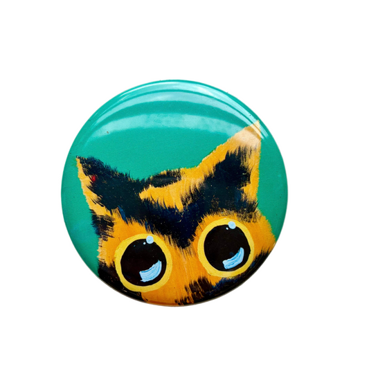 Tortie Cat Button