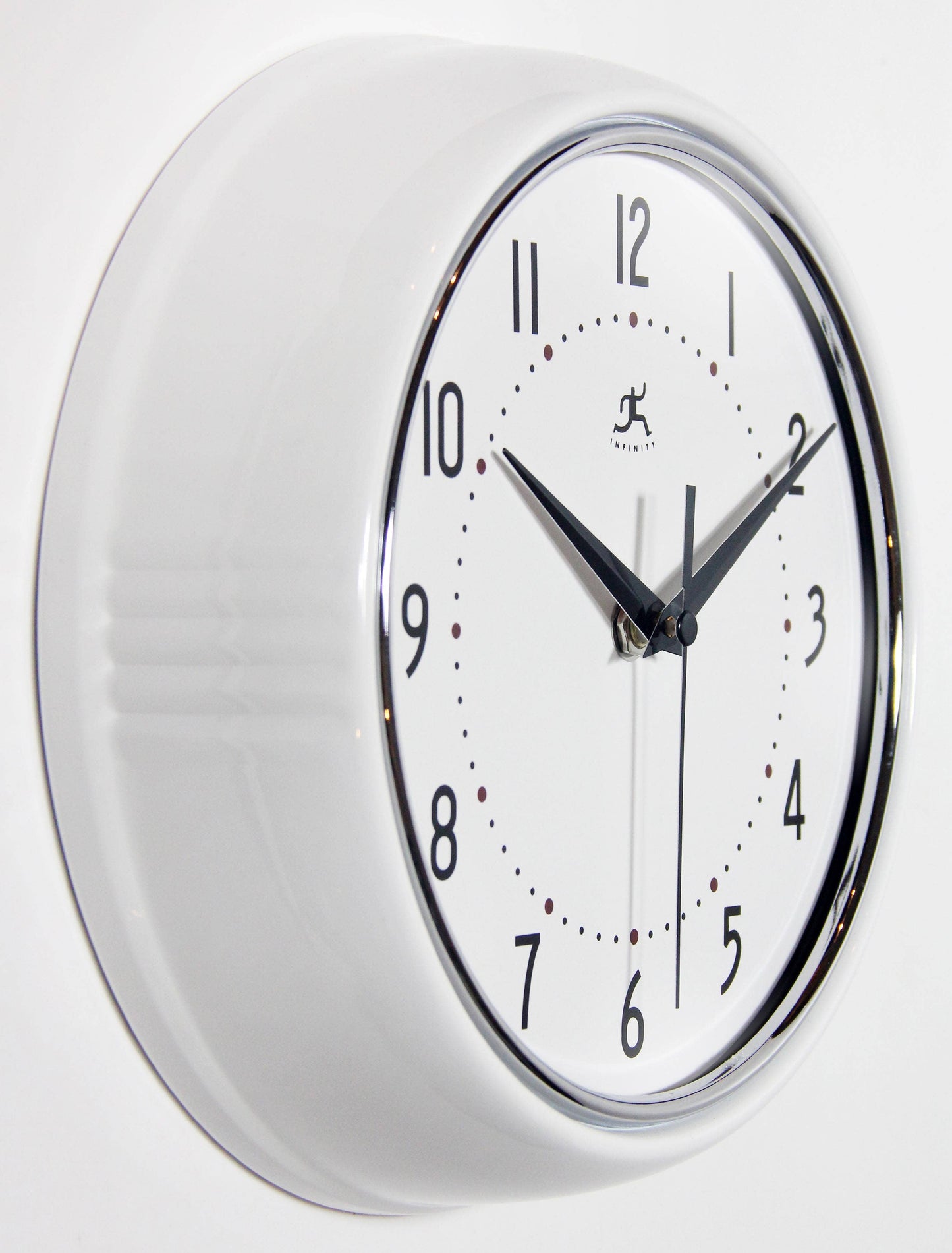 Retro Round White Indoor Wall Clock 9.5 Inch