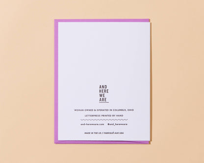 Snail Belated Letterpress Greeting Card
