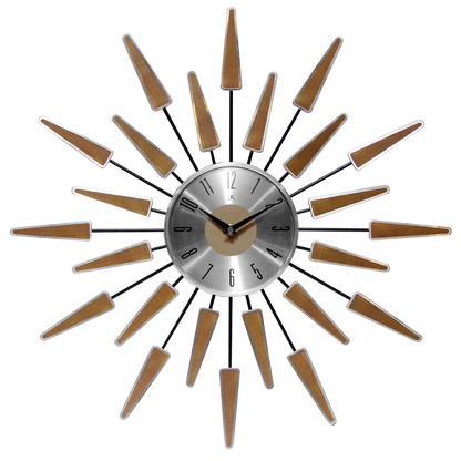 Midcentury/Modern Starburst Walnut Wall Clock