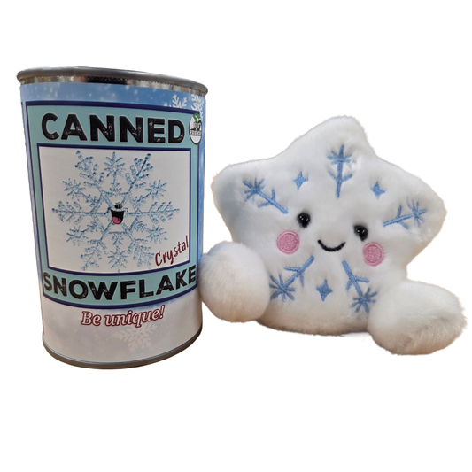 Canned Snowflake - Christmas Plush in Can w/Jokes