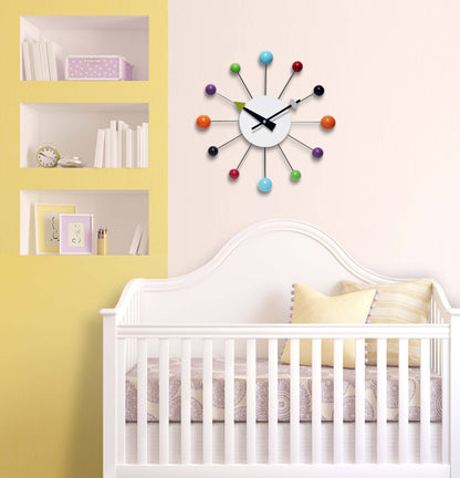 Orb Spoke Multi-Color Indoor Wall Clock