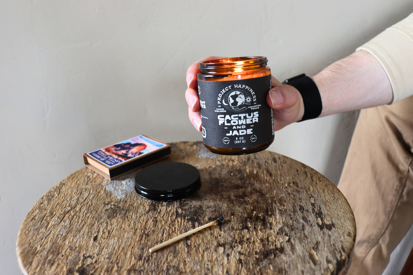 Cactus Flower and Jade Soy Candle - 8oz | Valentines Day