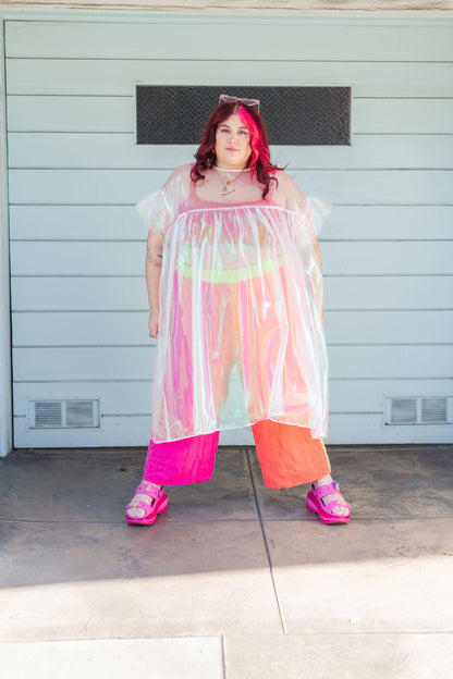 Size Inclusive Plus Size Ruffle Maxi Dress Sheer Pink