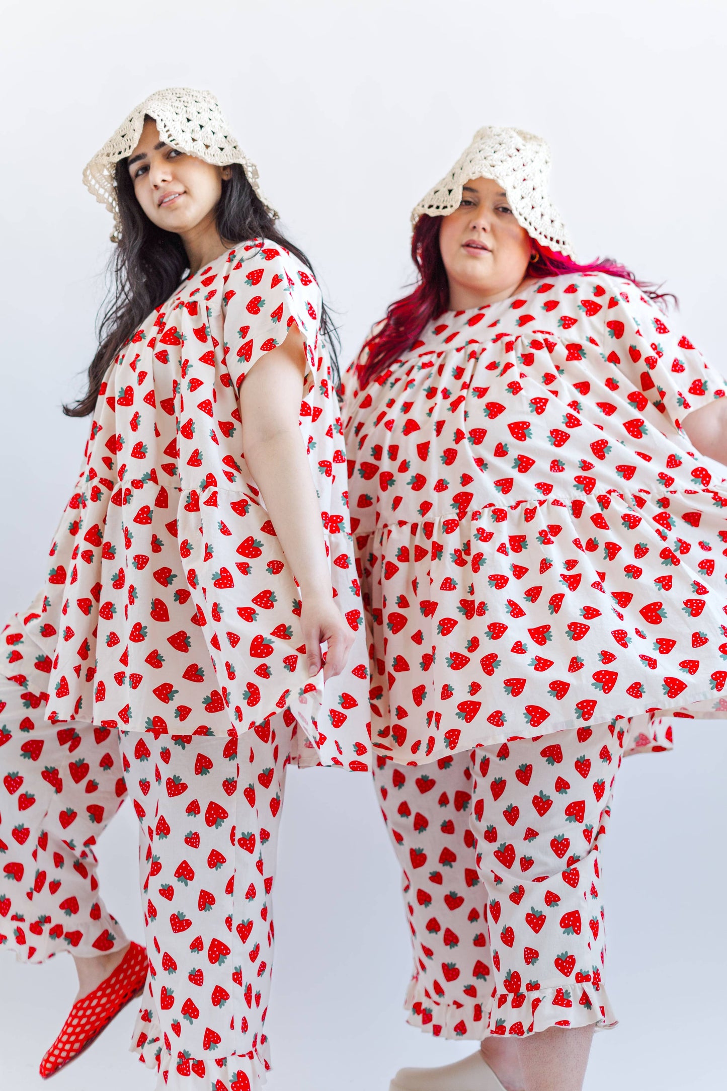 Size Inclusive Plus Size Strawberry Print Tiered Mini Dress
