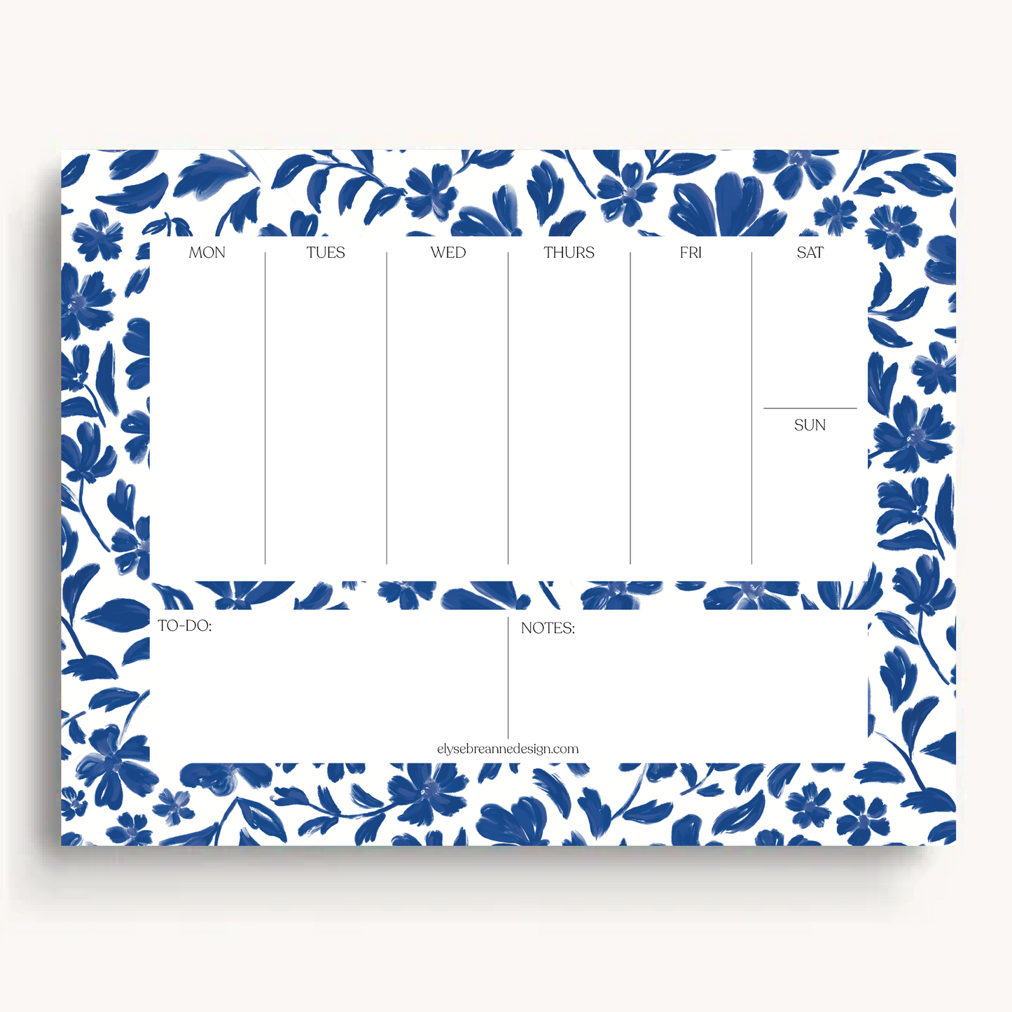 Floral Weekly Planner Notepad
