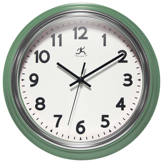 Gas Station Classic Green Indoor Wall Clock 12 Inch