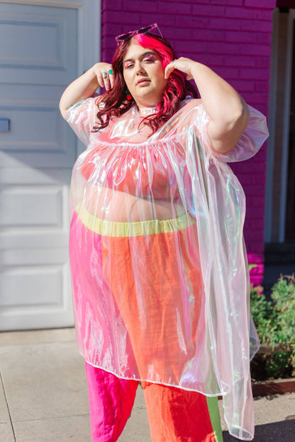 Size Inclusive Plus Size Ruffle Maxi Dress Sheer Pink