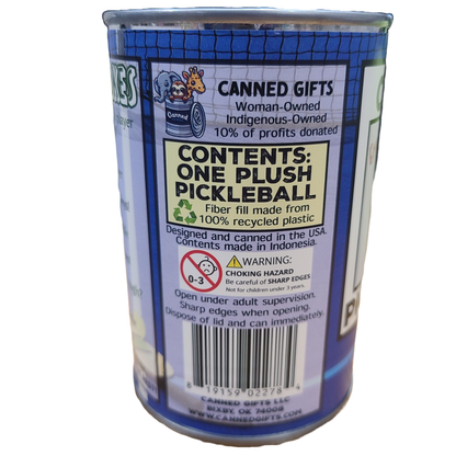 Canned Pickleball | Stuffed Sports Plush in a Can w/Jokes