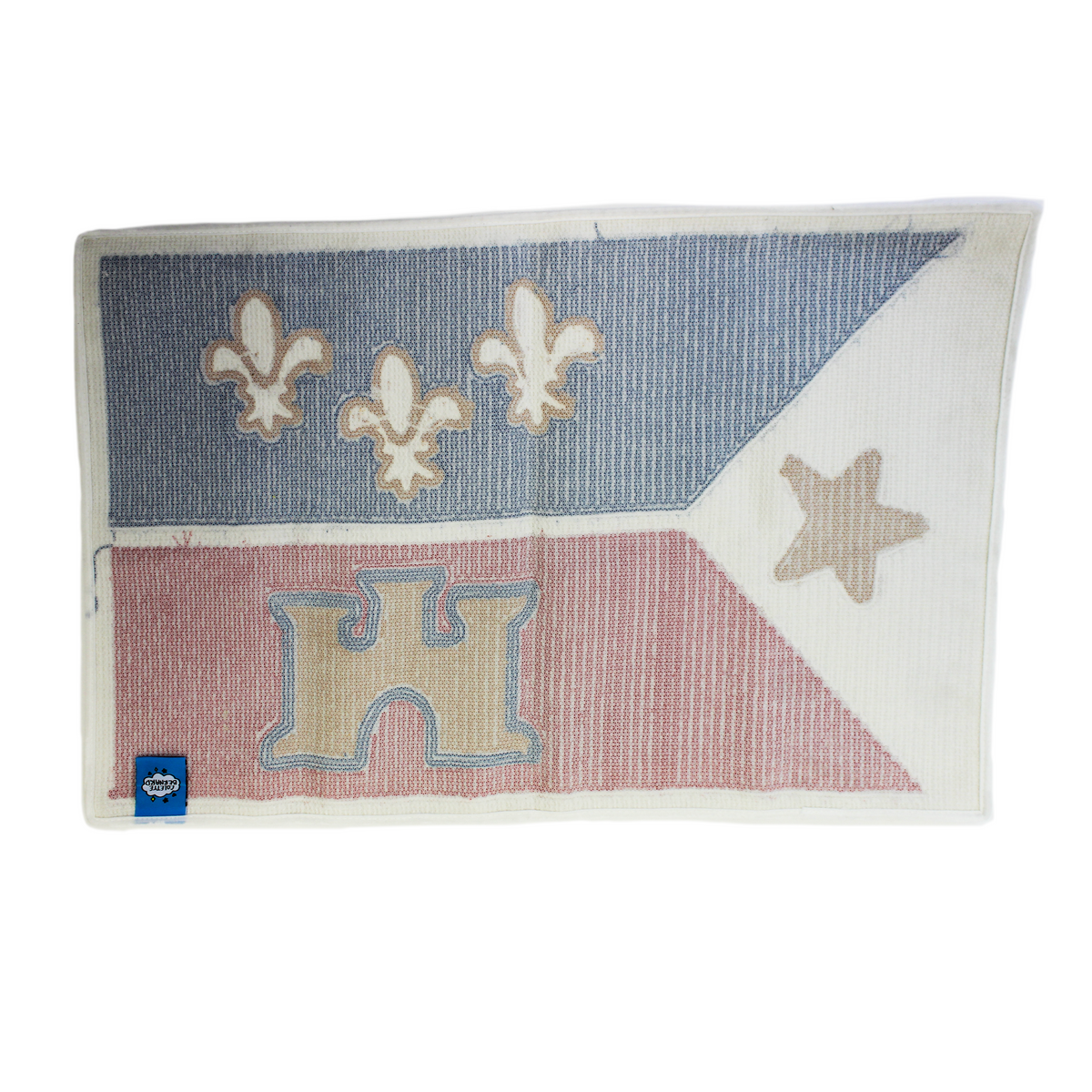 Backside of the acadiana flag rug