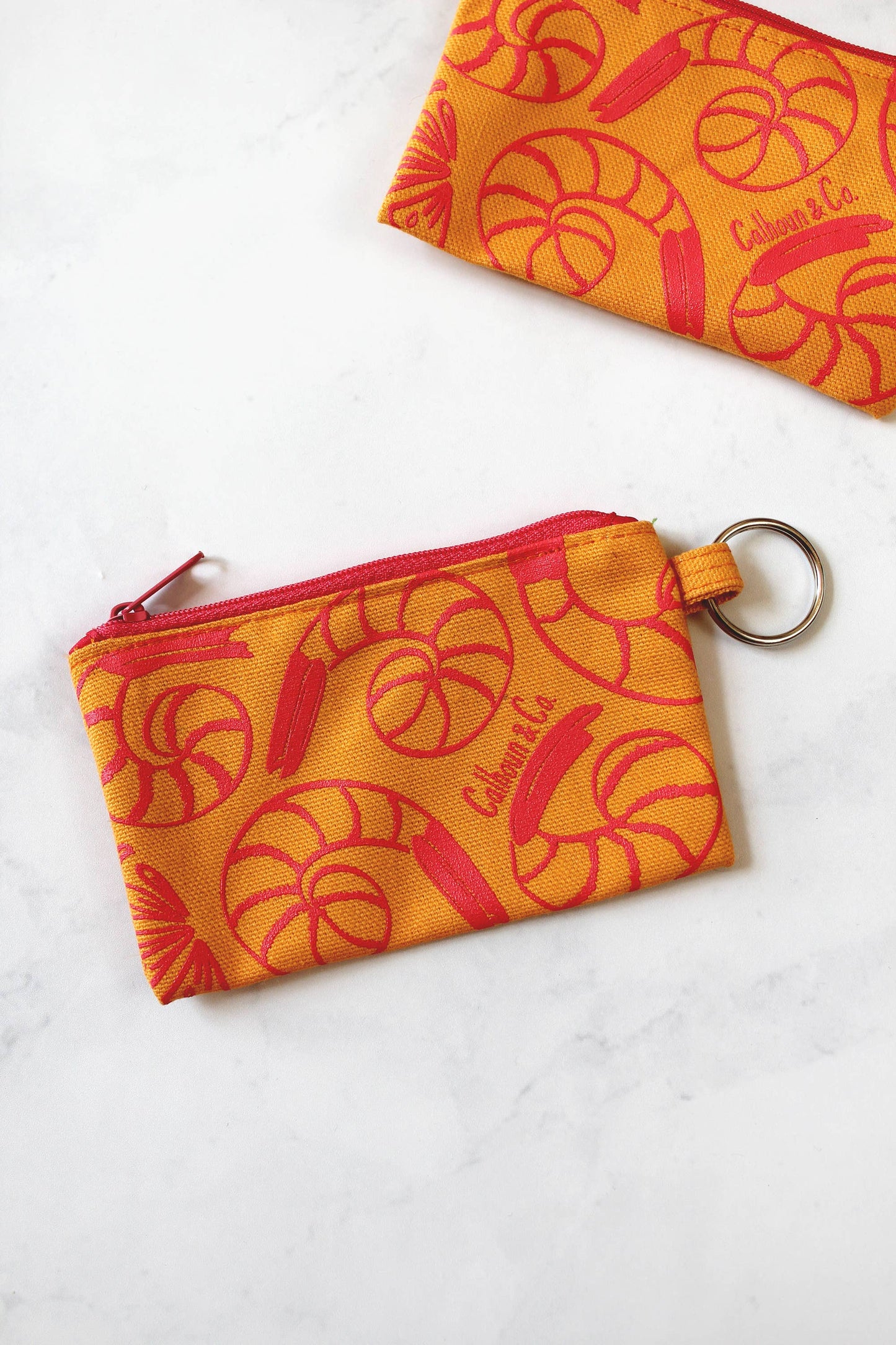 Shrimp Cocktail Zipper Card Pouch with Keyring