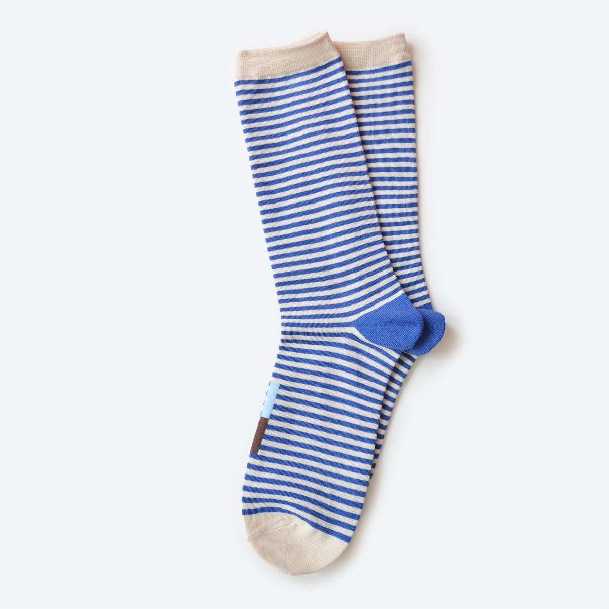 Cole Thin Stripe Crew Socks — Pacific